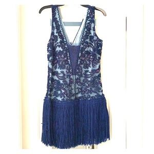 Free people 1920s flapper style blue dress